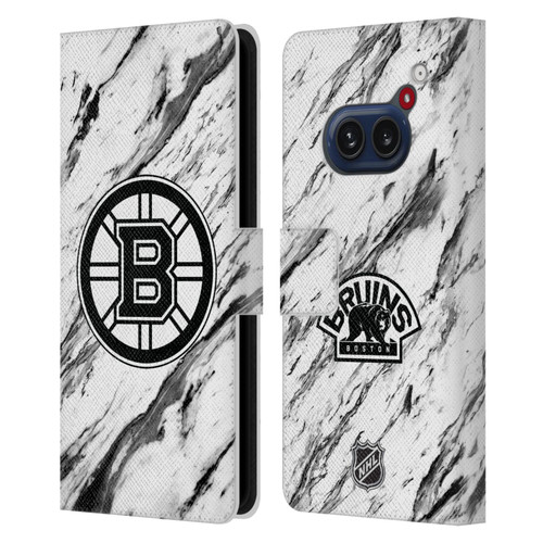 NHL Boston Bruins Marble Leather Book Wallet Case Cover For Nothing Phone (2a)