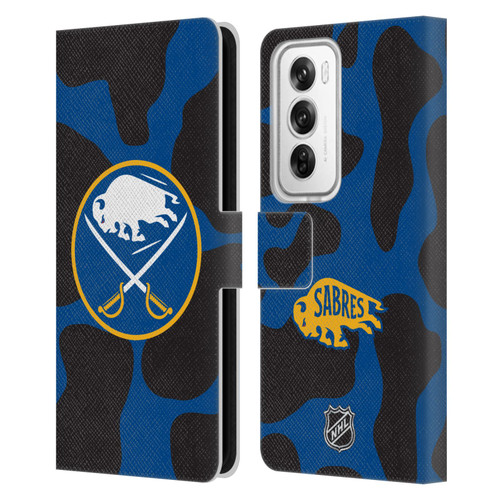 NHL Buffalo Sabres Cow Pattern Leather Book Wallet Case Cover For OPPO Reno12 Pro 5G