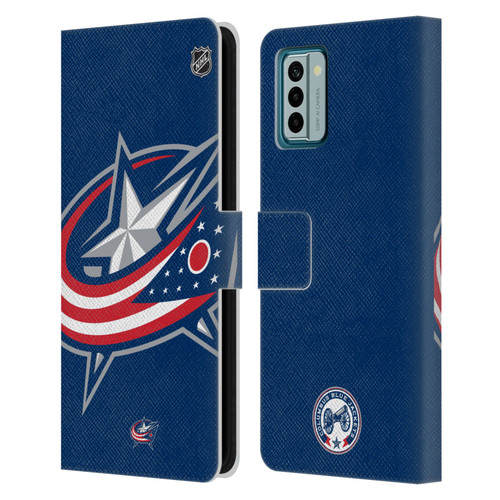 NHL Columbus Blue Jackets Oversized Leather Book Wallet Case Cover For Nokia G42