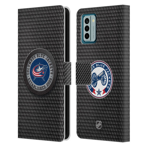 NHL Columbus Blue Jackets Puck Texture Leather Book Wallet Case Cover For Nokia G42
