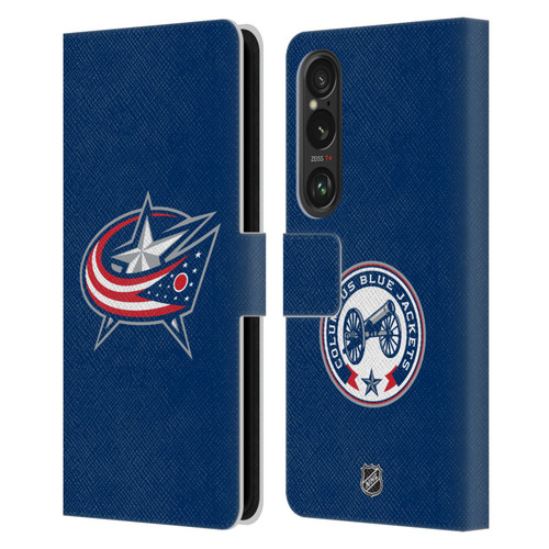 NHL Columbus Blue Jackets Plain Leather Book Wallet Case Cover For Sony Xperia 1 VI 5G