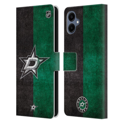 NHL Dallas Stars Half Distressed Leather Book Wallet Case Cover For Samsung Galaxy A06 4G