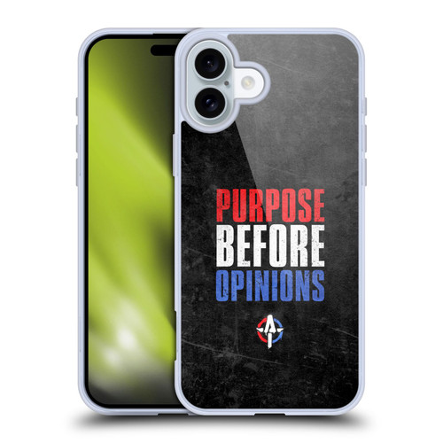 WWE Austin Theory Purpose Before Opinions Soft Gel Case for Apple iPhone 16 Plus