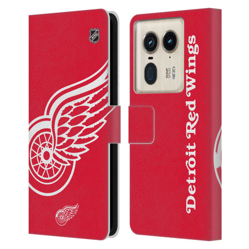 NHL Detroit Red Wings Oversized Leather Book Wallet Case Cover For Motorola Edge 50 Ultra/X50 Ultra