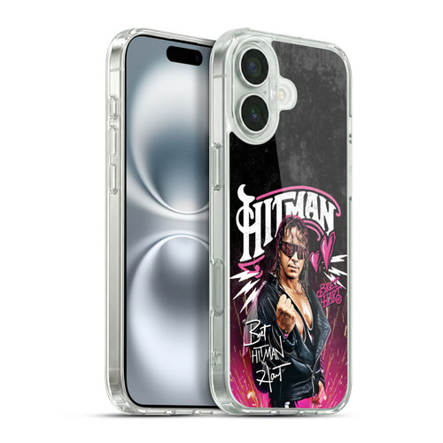 WWE Bret Hart Hitman Graphics Soft Gel Case for Apple iPhone 16 Plus & MagSafe