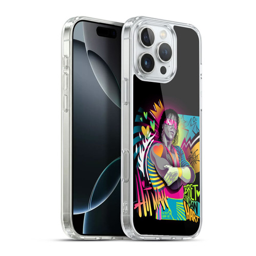 WWE Bret Hart Neon Art Soft Gel Case for Apple iPhone 16 Pro Max & MagSafe