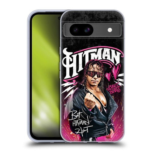 WWE Bret Hart Hitman Graphics Soft Gel Case for Google Pixel 8a