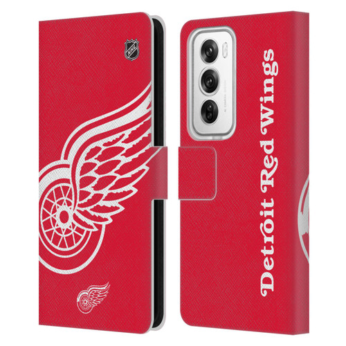 NHL Detroit Red Wings Oversized Leather Book Wallet Case Cover For OPPO Reno12 Pro 5G
