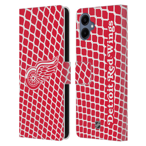 NHL Detroit Red Wings Net Pattern Leather Book Wallet Case Cover For Samsung Galaxy A06 4G / 5G