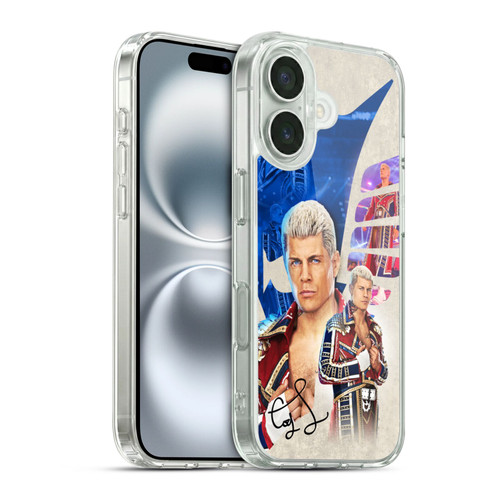 WWE Cody Rhodes Superstar Graphics Soft Gel Case for Apple iPhone 16 & MagSafe