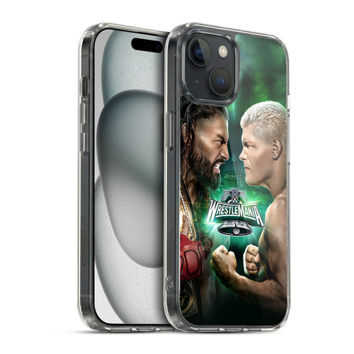 WWE Wrestlemania 40 Roman Vs Cody Soft Gel Case for Apple iPhone 15 & MagSafe