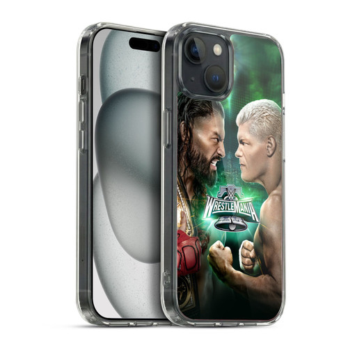 WWE Wrestlemania 40 Roman Vs Cody Soft Gel Case for Apple iPhone 15 Plus & MagSafe
