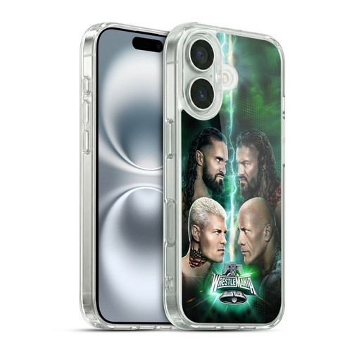 WWE Wrestlemania 40 Key Art Poster Soft Gel Case for Apple iPhone 16 & MagSafe