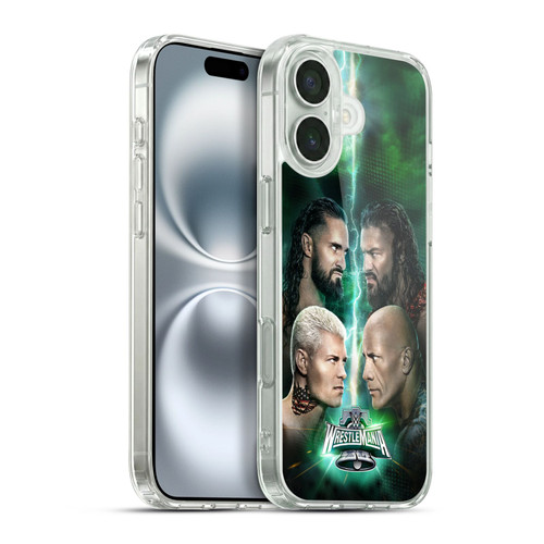 WWE Wrestlemania 40 Key Art Poster Soft Gel Case for Apple iPhone 16 Plus & MagSafe