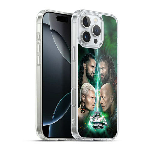 WWE Wrestlemania 40 Key Art Poster Soft Gel Case for Apple iPhone 16 Pro Max & MagSafe