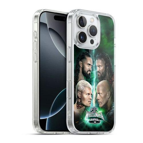 WWE Wrestlemania 40 Key Art Poster Soft Gel Case for Apple iPhone 16 Pro & MagSafe