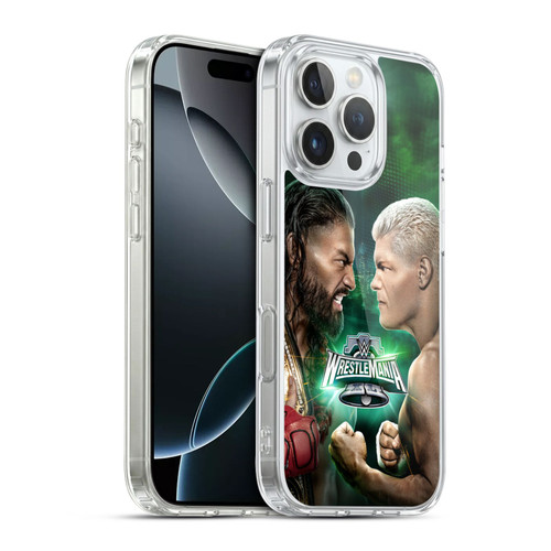 WWE Wrestlemania 40 Roman Vs Cody Soft Gel Case for Apple iPhone 16 Pro & MagSafe