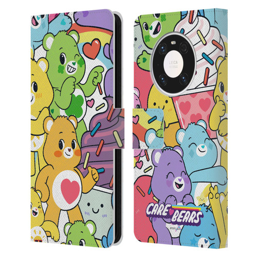 Care Bears Sweet And Savory Character Pattern Leather Book Wallet Case Cover For Huawei Mate 40 Pro 5G
