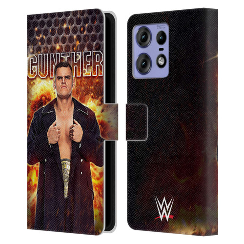 WWE Gunther Portrait Leather Book Wallet Case Cover For Motorola Edge 50 Pro