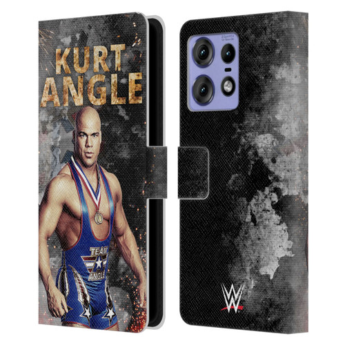 WWE Kurt Angle LED Image Leather Book Wallet Case Cover For Motorola Edge 50 Pro