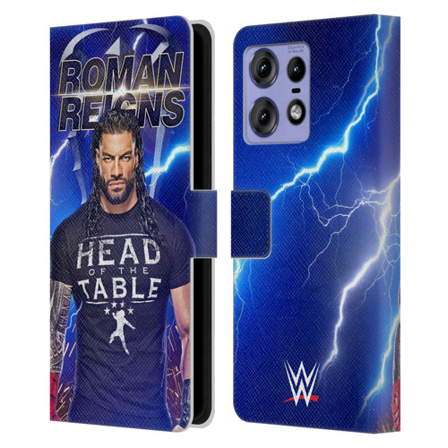 WWE Roman Reigns Lightning Leather Book Wallet Case Cover For Motorola Edge 50 Pro
