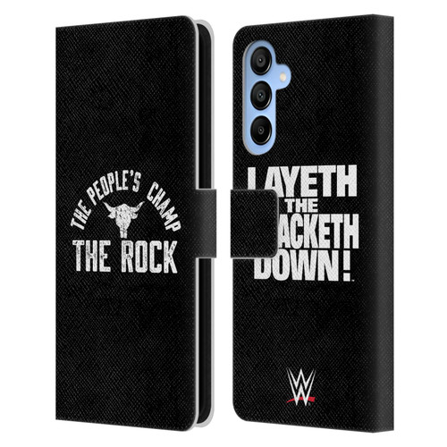 WWE The Rock The People's Champ Leather Book Wallet Case Cover For Samsung Galaxy A16 5G