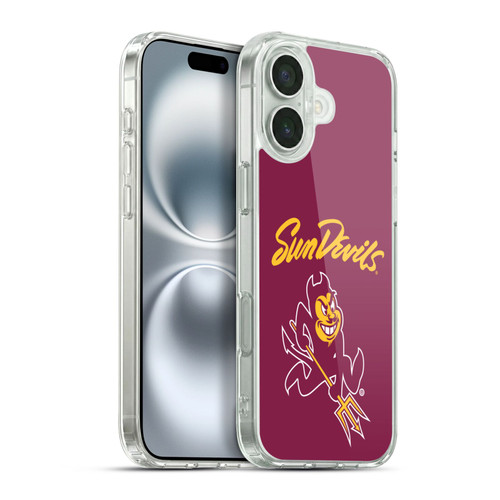 Arizona State University ASU Arizona State Art Sun Devils Soft Gel Case for Apple iPhone 16 Plus & MagSafe