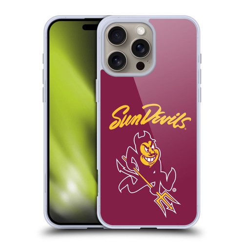 Arizona State University ASU Arizona State Art Sun Devils Soft Gel Case for Apple iPhone 16 Pro Max