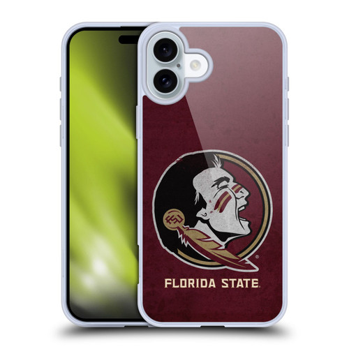 Florida State University FSU Florida State University Distressed Soft Gel Case for Apple iPhone 16 Plus
