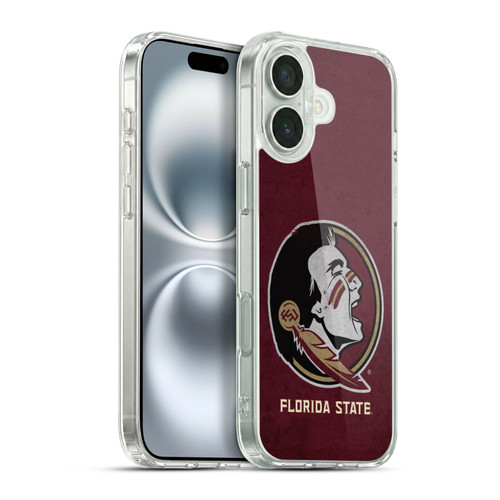 Florida State University FSU Florida State University Distressed Soft Gel Case for Apple iPhone 16 Plus & MagSafe