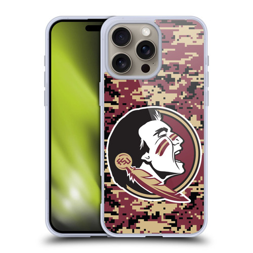 Florida State University FSU Florida State University Digital Camouflage Soft Gel Case for Apple iPhone 16 Pro Max