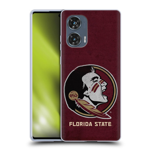 Florida State University FSU Florida State University Distressed Soft Gel Case for Motorola Edge 50 Fusion