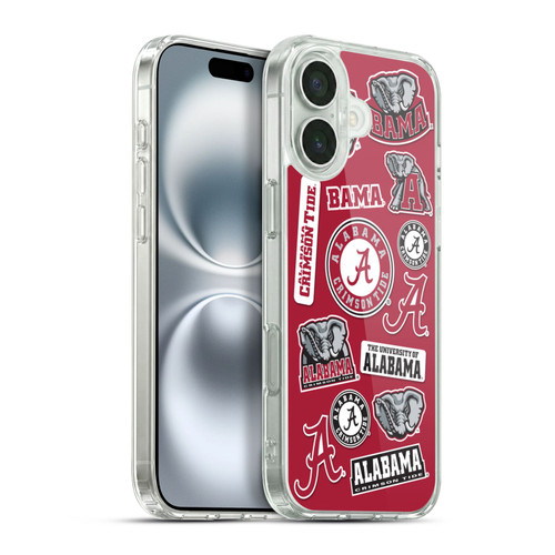 University Of Alabama UA The University Of Alabama Art Collage Soft Gel Case for Apple iPhone 16 Plus & MagSafe