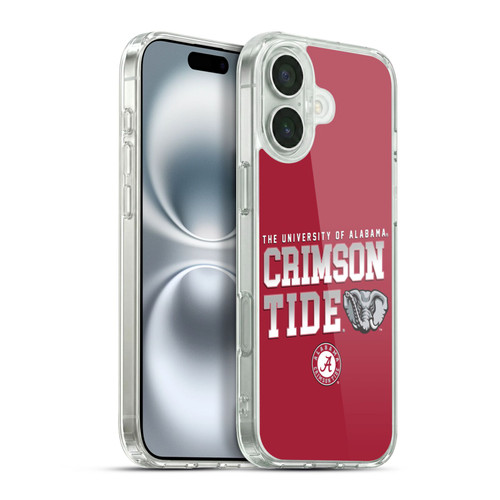 University Of Alabama UA The University Of Alabama Crimson Tide Soft Gel Case for Apple iPhone 16 Plus & MagSafe