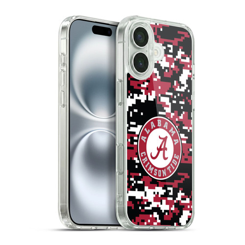 University Of Alabama UA The University Of Alabama Digital Camouflage Soft Gel Case for Apple iPhone 16 Plus & MagSafe
