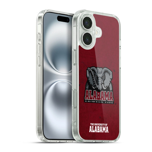 University Of Alabama UA The University Of Alabama Distressed Soft Gel Case for Apple iPhone 16 Plus & MagSafe