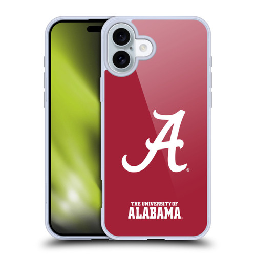 University Of Alabama UA The University Of Alabama Plain Soft Gel Case for Apple iPhone 16 Plus