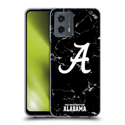University Of Alabama UA The University Of Alabama Black And White Marble Soft Gel Case for Motorola Moto G (2023)