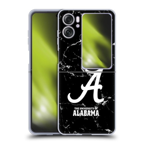 University Of Alabama UA The University Of Alabama Black And White Marble Soft Gel Case for OPPO Find N2 Flip