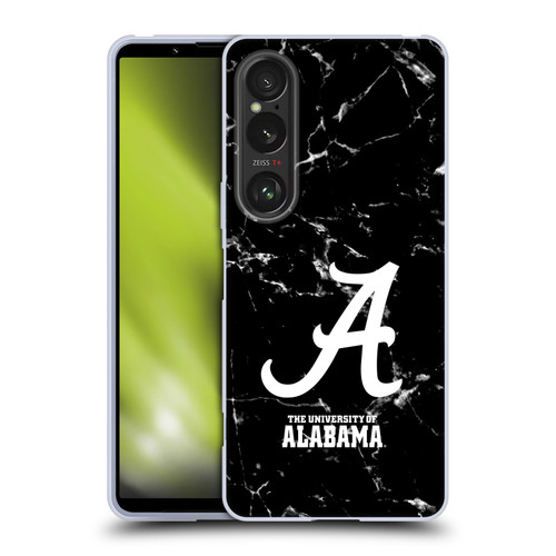 University Of Alabama UA The University Of Alabama Black And White Marble Soft Gel Case for Sony Xperia 1 VI 5G