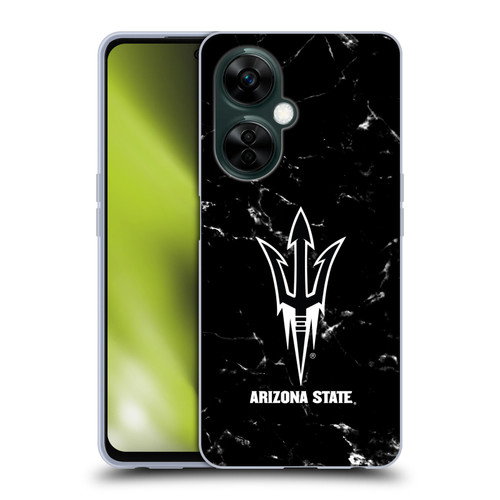 Arizona State University ASU Arizona State University Black And White Marble Soft Gel Case for OnePlus Nord N30