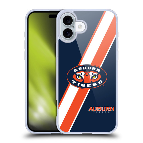 Auburn University AU Auburn University Stripes Soft Gel Case for Apple iPhone 16 Plus