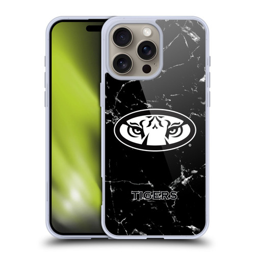 Auburn University AU Auburn University Black And White Marble Soft Gel Case for Apple iPhone 16 Pro Max