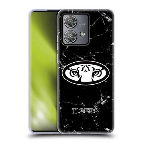 Auburn University AU Auburn University Black And White Marble Soft Gel Case for Motorola Edge 40 Neo 5G