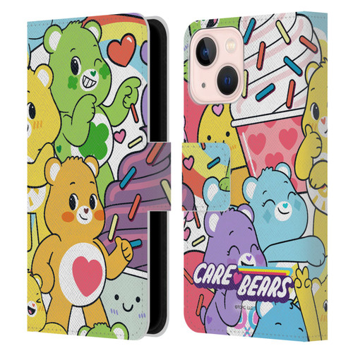 Care Bears Sweet And Savory Character Pattern Leather Book Wallet Case Cover For Apple iPhone 13 Mini