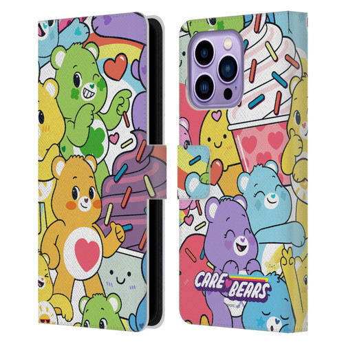 Care Bears Sweet And Savory Character Pattern Leather Book Wallet Case Cover For Apple iPhone 14 Pro Max
