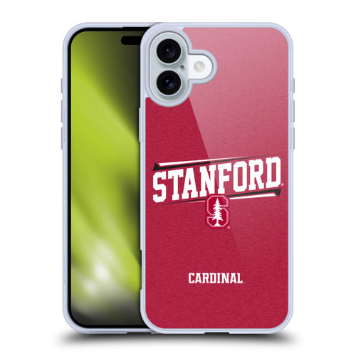 Stanford University The Farm Stanford University Double Bar Soft Gel Case for Apple iPhone 16 Plus