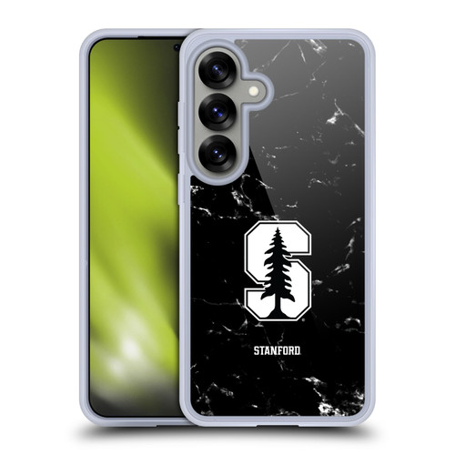 Stanford University The Farm Stanford University Black And White Marble Soft Gel Case for Samsung Galaxy S25