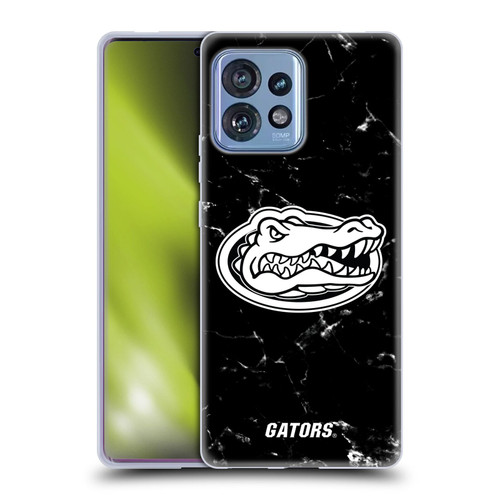 University Of Florida UF University Of Florida Black And White Marble Soft Gel Case for Motorola Moto Edge 40 Pro/Plus 2023