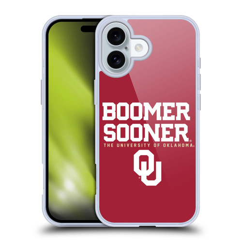University of Oklahoma OU The University of Oklahoma Boomer Sooner Soft Gel Case for Apple iPhone 16 University of Oklahoma OU The University of Oklahoma Boomer Sooner Soft Gel Case for Apple iPhone 16